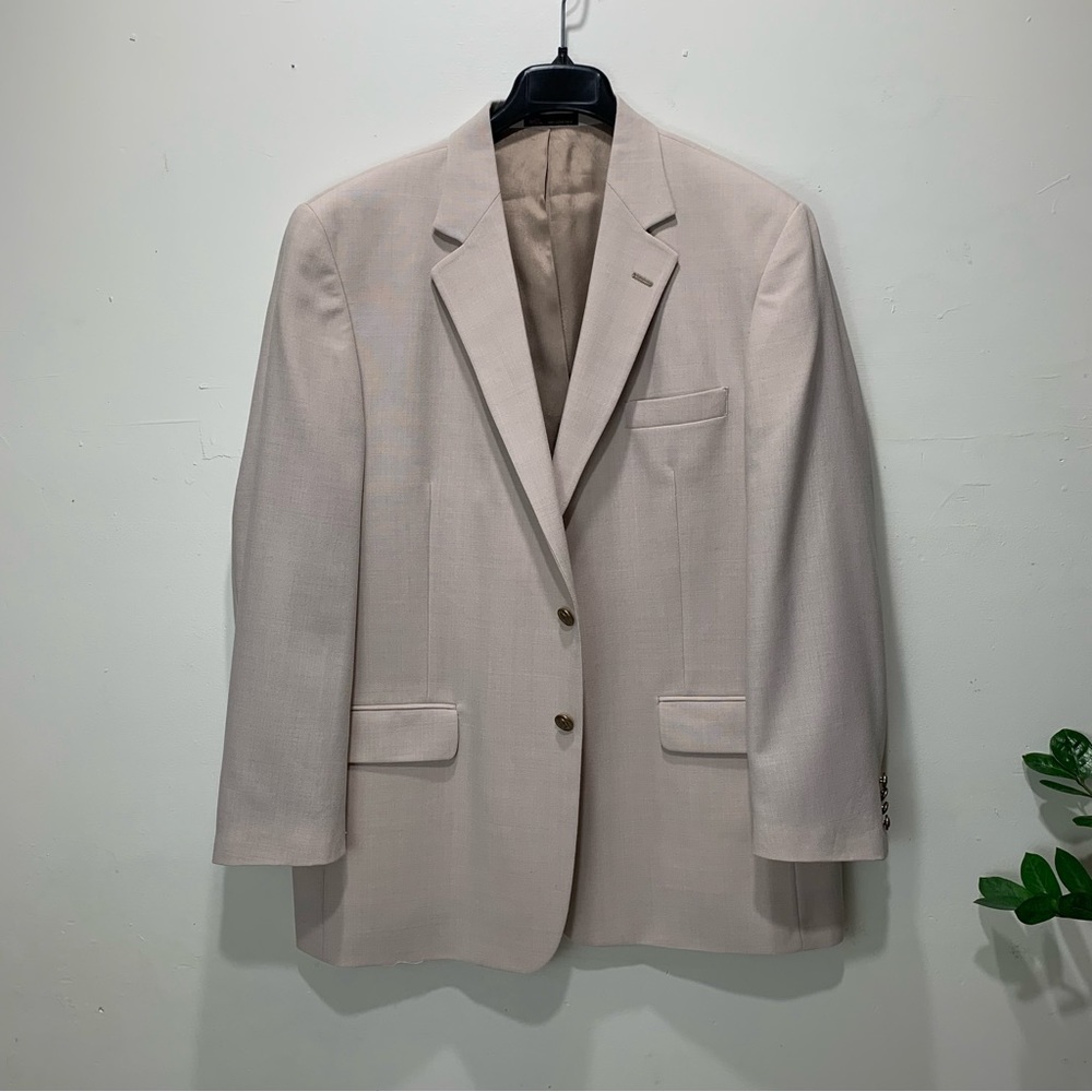 Hardwick Made In USA Men's Beige Tan Blazer Jacket Coat Size 46L
